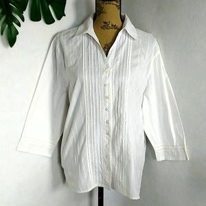 Alfred Dinner White Button Shirt Blouse